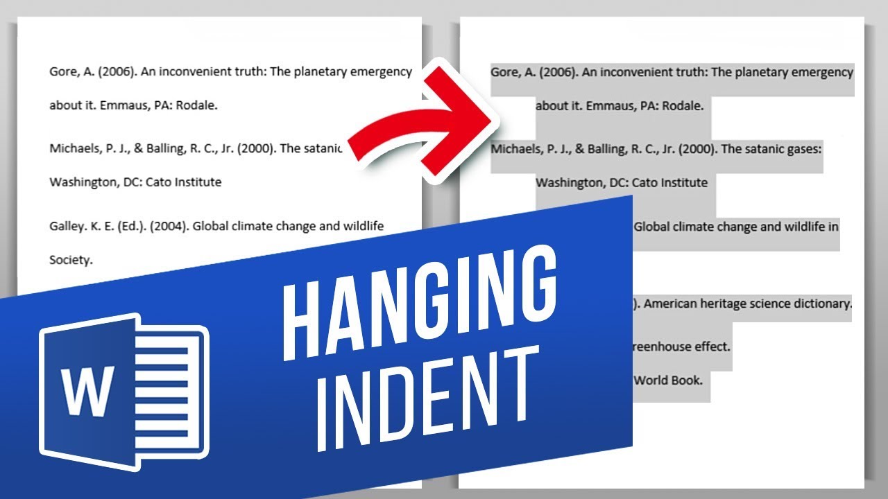 apply a hanging indent in mac word for references